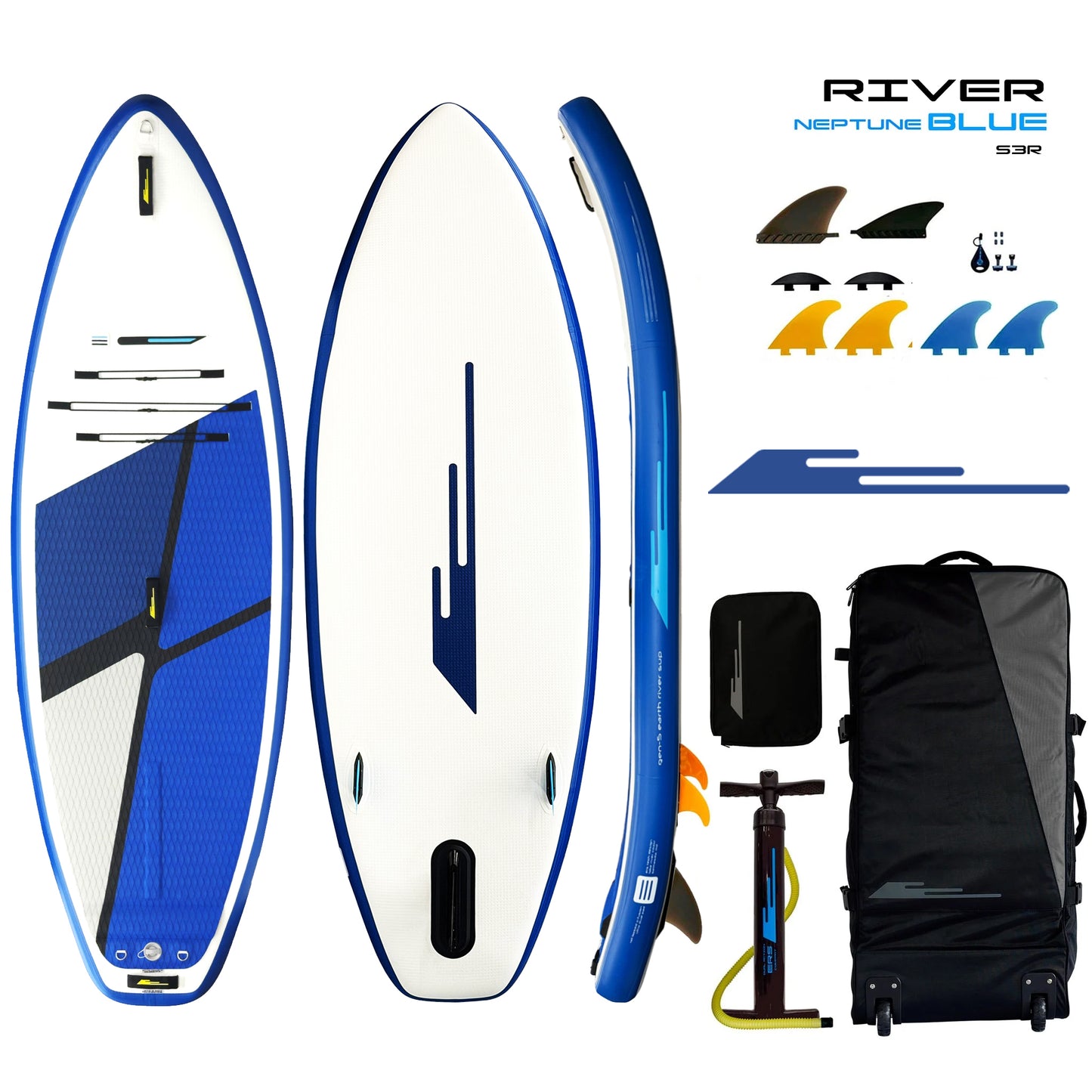 Earth River SUP 9-7 RIVER S3R-MKII - NEPTUNE Inflatable Paddle Board (9'7"x36"x6")