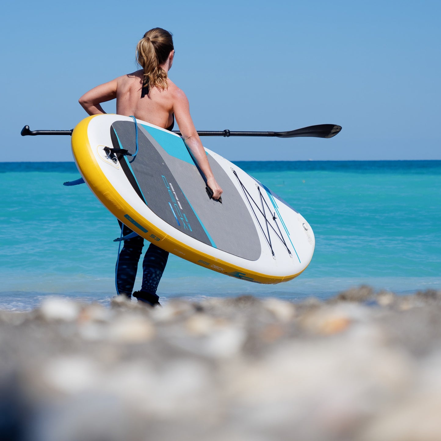 Earth River SUP DECK 9-6 S3 (GEN 3) AQUA Inflatable Paddle Board (9'6"x31"x5")