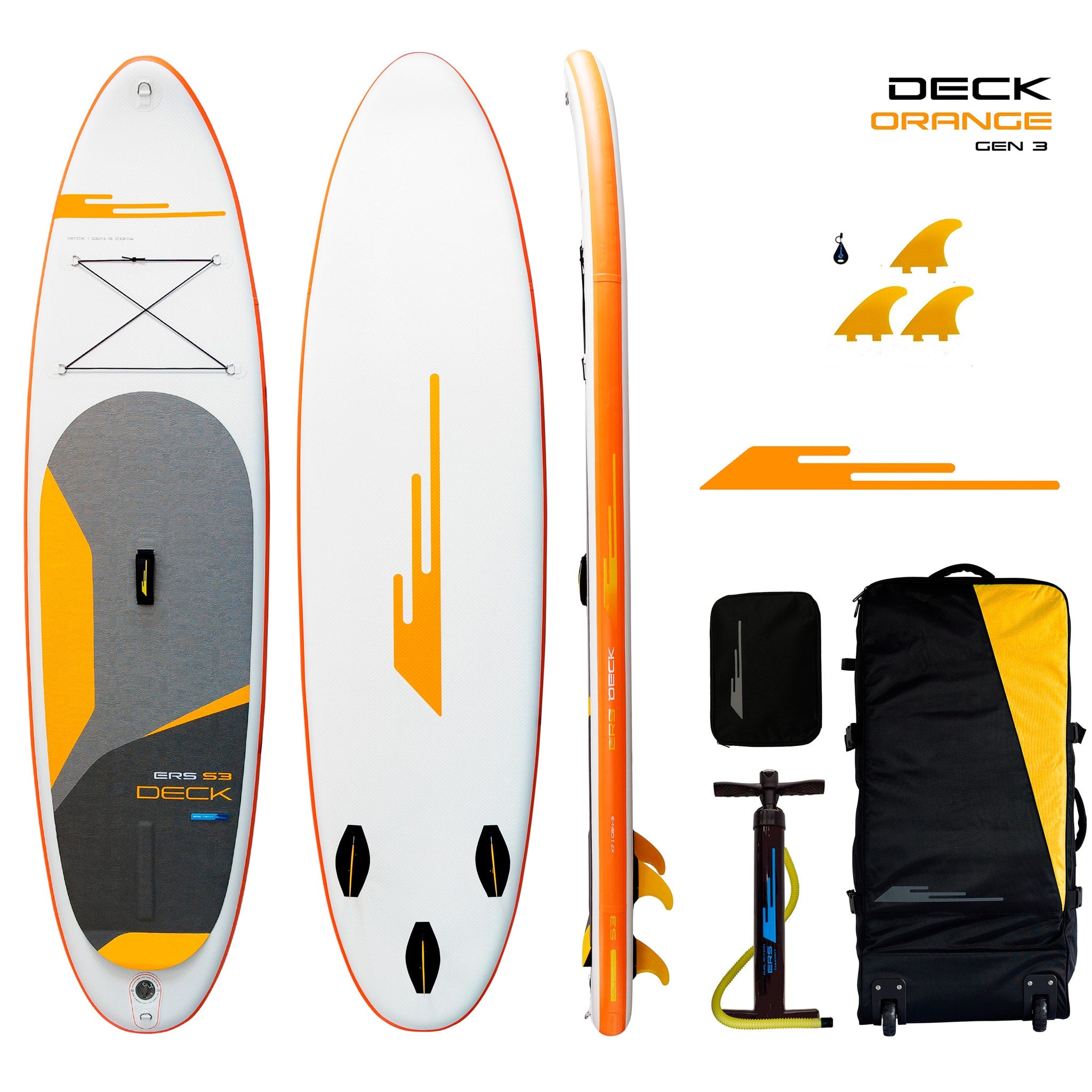 Earth River SUP DECK 10-7 S3 (GEN 3) ORANGE Inflatable Paddle Board (10'7"x32"x5")