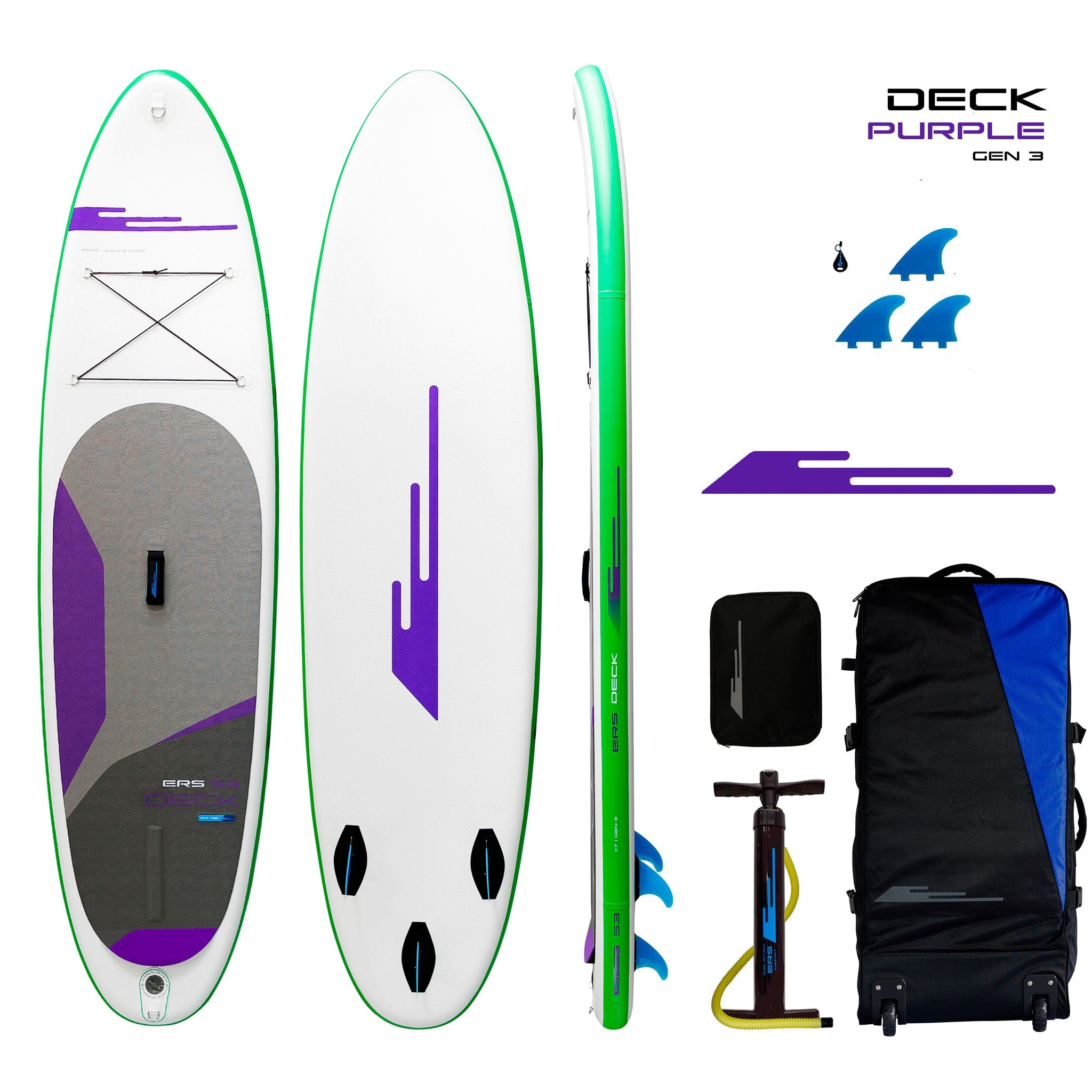 Earth River SUP DECK 10-7 S3 (GEN 3) PURPLE Inflatable Paddle Board (10'7"x32"x5")