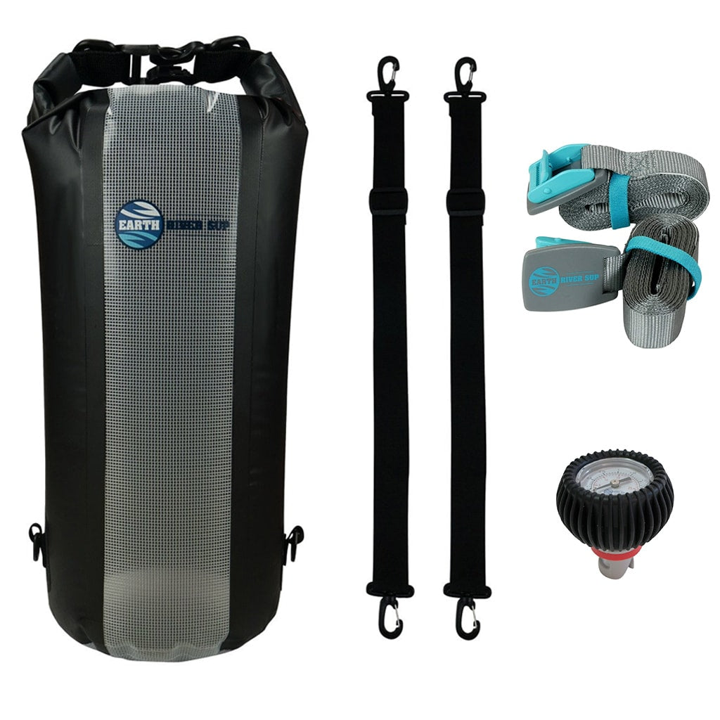 ADD a GEAR PACK (Waterproof Dry Bag + Car Straps + Pressure Gauge) with this board purchase