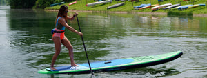 Paddler with a touring board