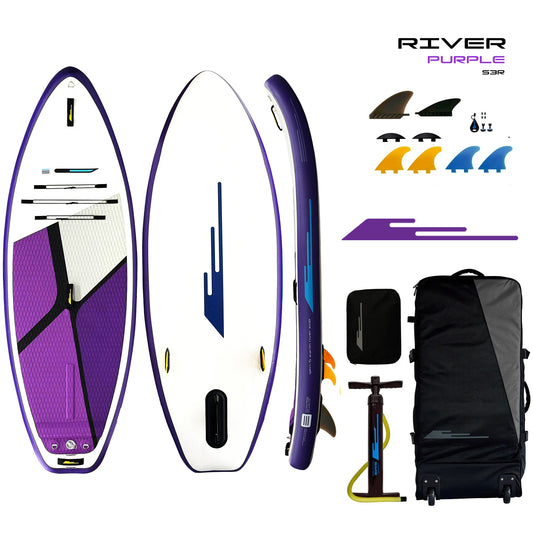 Earth River SUP 8-9 RIVER S3R-MKII - PURPLE Inflatable Paddle Board (8'9"x35"x6")
