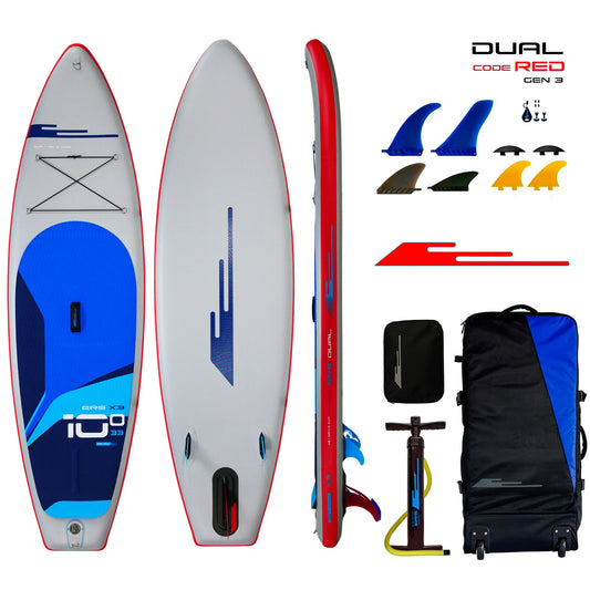 Earth River SUP DUAL 10-0 X3 (GEN 3) CODE RED Inflatable Paddle Board (10'0"x33"x6")