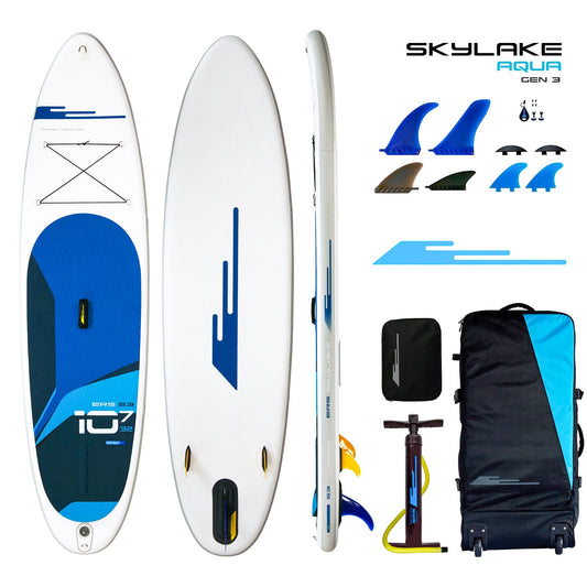 Earth River SUP SKYLAKE 10-7 S3 (GEN 3) AQUA Inflatable Paddle Board (10'7"x32"x5")