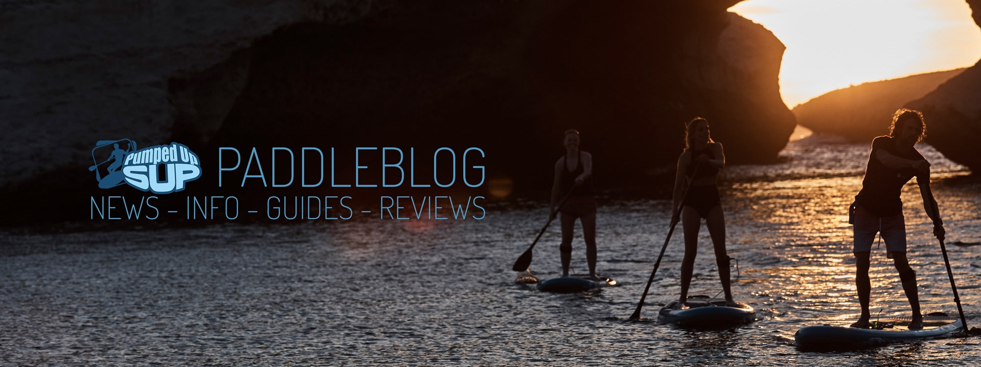Pumped Up SUP Blog paddlers at sunset