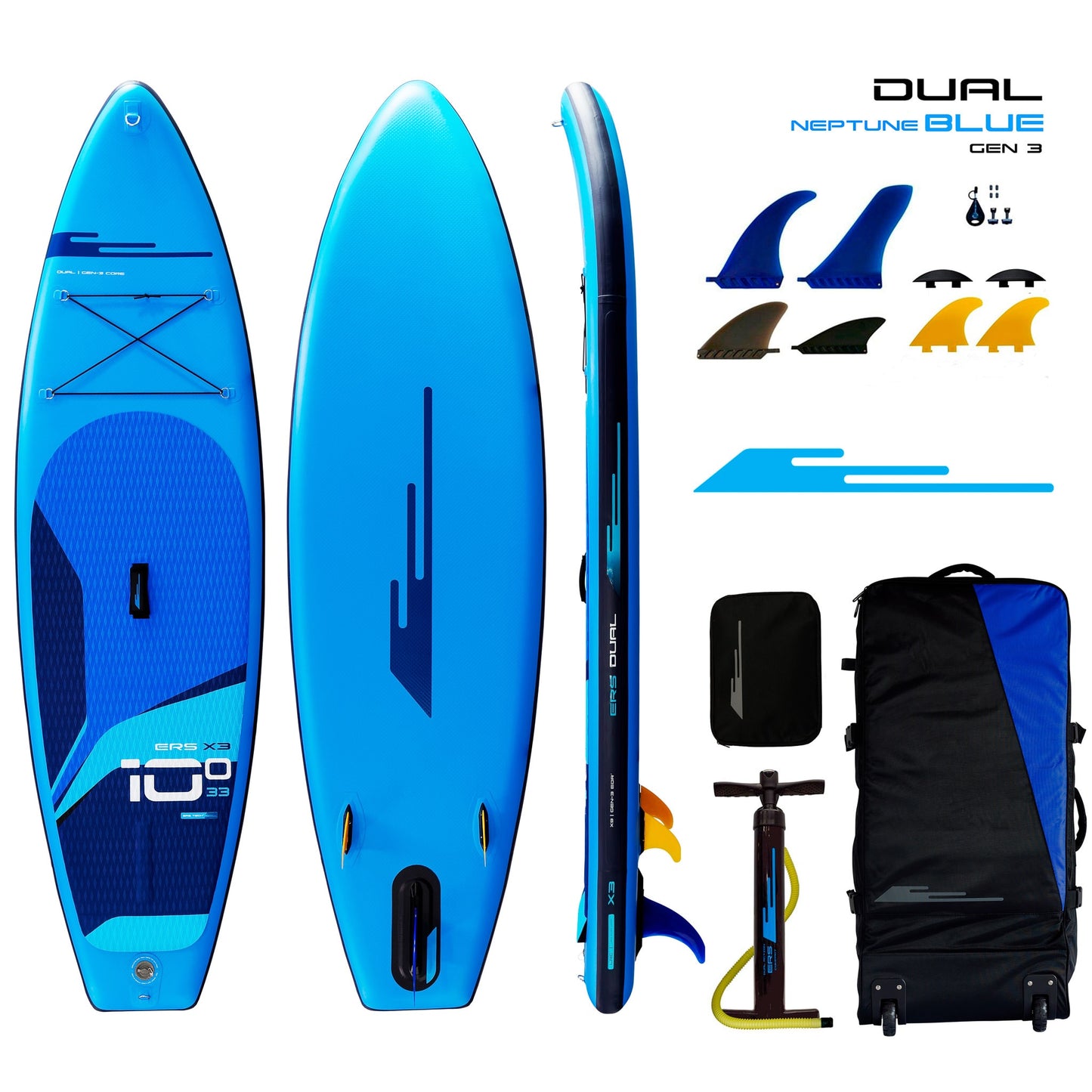 Earth River SUP DUAL 10-0 X3 (GEN 3) NEPTUNE Inflatable Paddle Board (10'0"x33"x6")