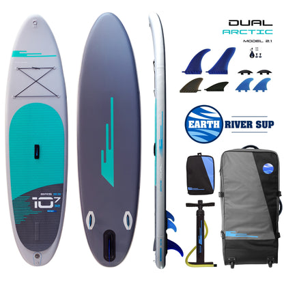 Earth River SUP DUAL 10-7 S3 (MODEL 2.1) ARCTIC Inflatable Paddle Board (10'7"x32"x5")