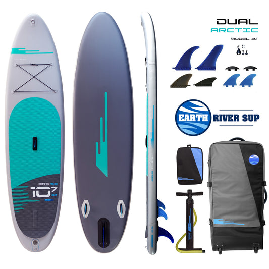 Earth River SUP DUAL 10-7 S3 (MODEL 2.1) ARCTIC Inflatable Paddle Board (10'7"x32"x5")