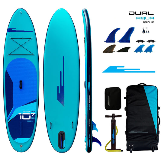 Earth River SUP DUAL 10-7 S3 (GEN 3) AQUA Inflatable Paddle Board (10'7"x32"x5")