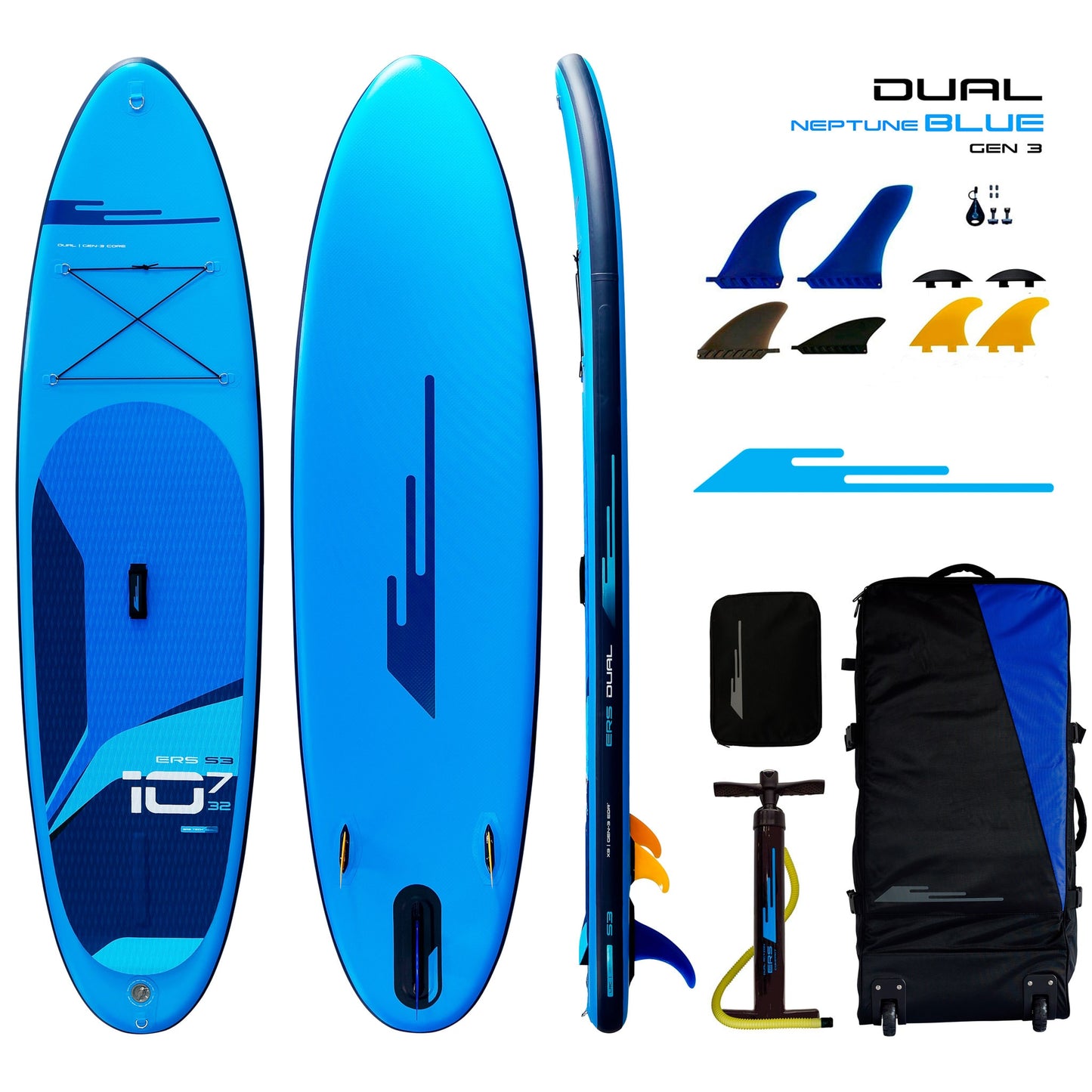 Earth River SUP DUAL 10-7 S3 (GEN 3) NEPTUNE Inflatable Paddle Board (10'7"x32"x5")