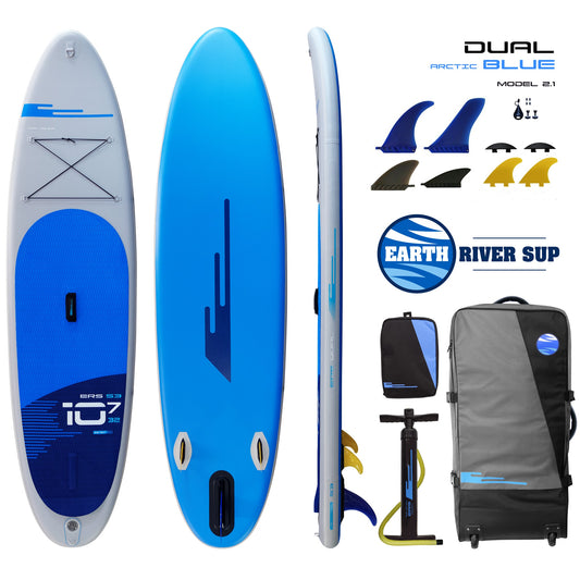 Earth River SUP DUAL 10-7 S3 (MODEL 2.1) ARCTIC BLUE Inflatable Paddle Board (10'7"x32"x5")