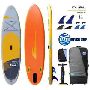 Earth River SUP DUAL 10-7 S3 (MODEL 2.1) CLASSIC Inflatable Paddle Board (10'7"x32"x5")