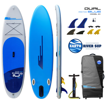 Earth River SUP DUAL 10-9 S3 (MODEL 2.1) ARCTIC BLUE  Inflatable Paddle Board (10'9"x34"x5")