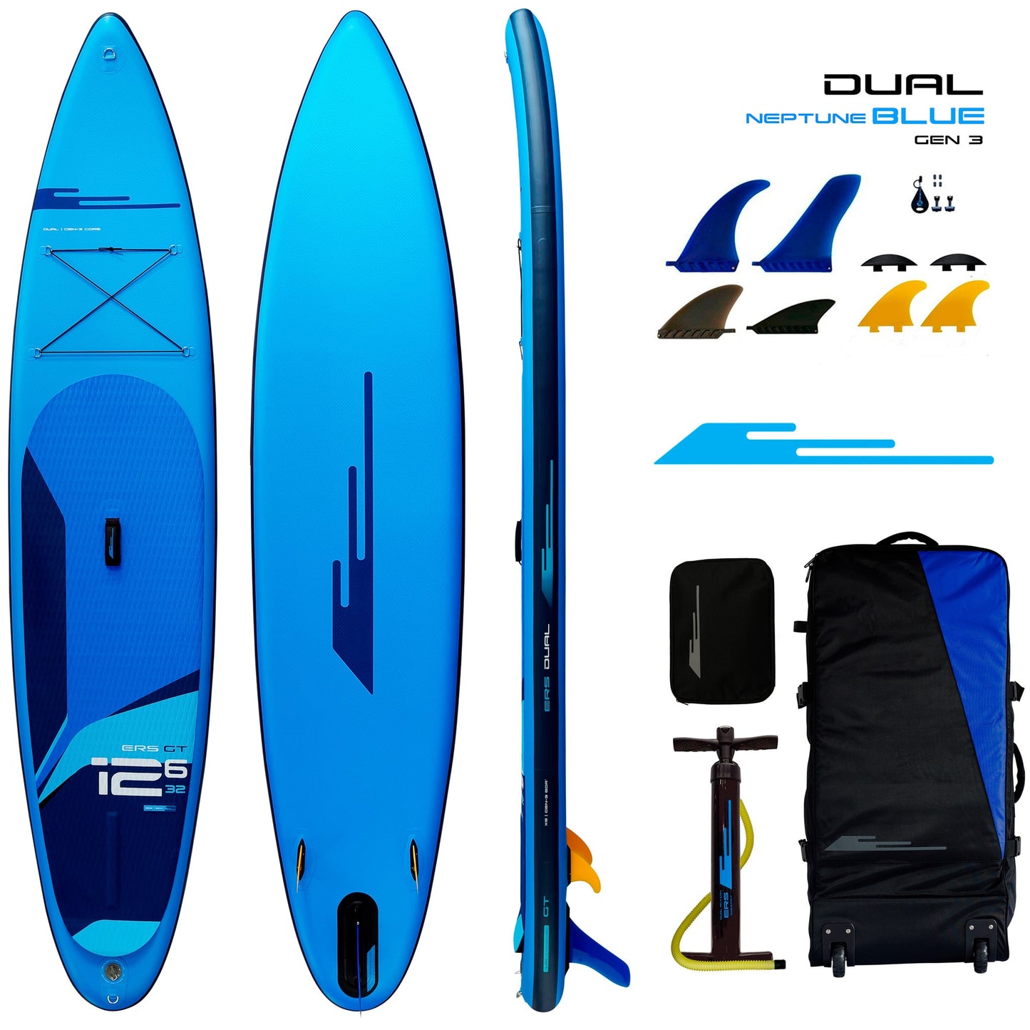 Earth River SUP DUAL 12-6 GT (GEN 3) NEPTUNE Inflatable Paddle Board (12'6"x32"x6")