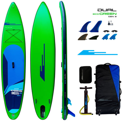 Earth River SUP DUAL 12-6 GT (GEN 3) GREEN Inflatable Paddle Board (12'6"x32"x6")