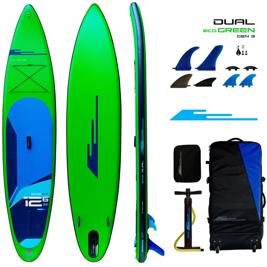 Earth River SUP DUAL 12-6 GT (GEN 3) GREEN Inflatable Paddle Board (12'6"x32"x6")