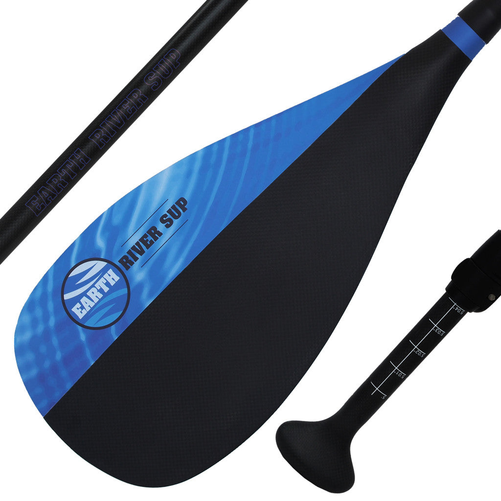 Earth River SUP Carbon Black V2 - FULL Carbon Paddle - Blue Lake