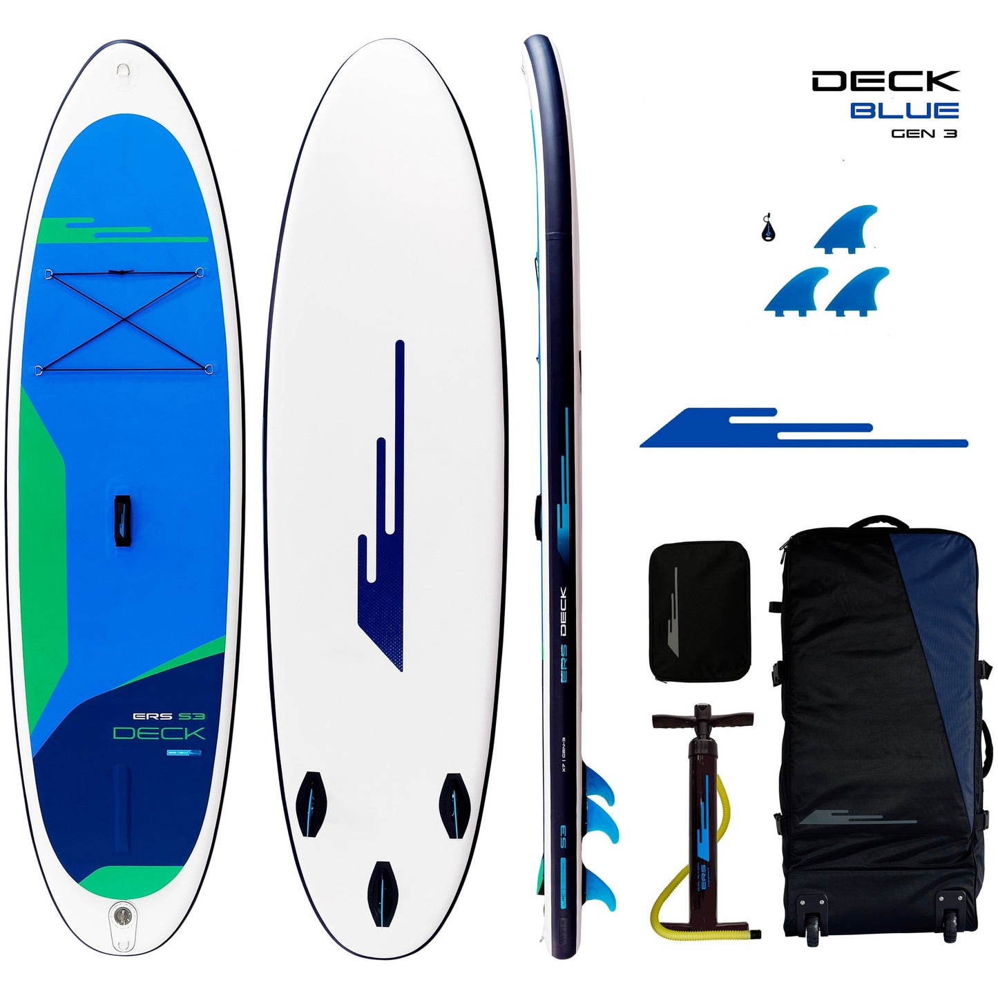 Earth River SUP DECK 10-9 S3 BLUE Inflatable Paddle Board (10'9"x34"x5")