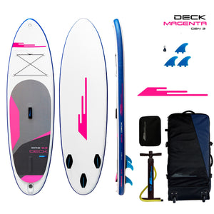 Earth River SUP DECK 9-6 S3 (GEN 3) MAGENTA Inflatable Paddle Board (9'6"x31"x5")
