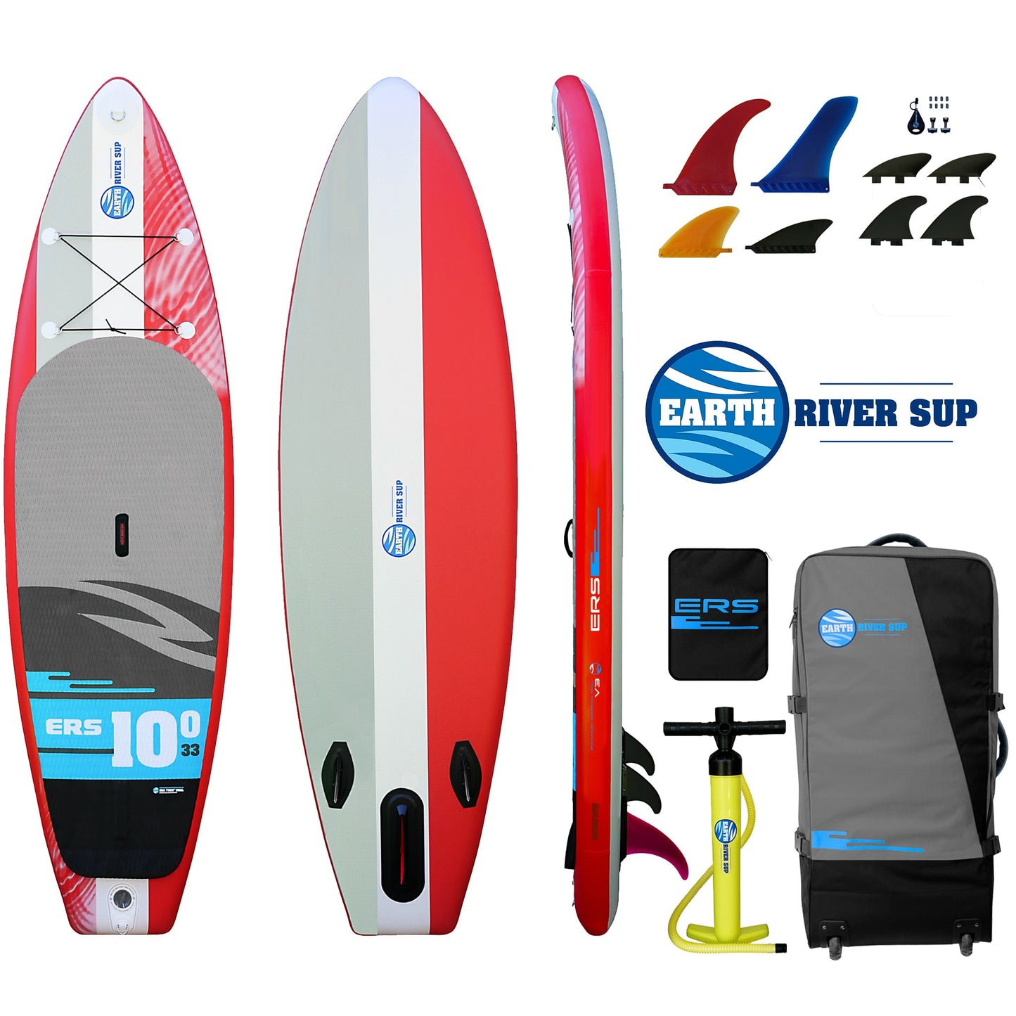 Earth River SUP 10-0 V3 Inflatable Paddle Board 2019/2020 (10'0"x33"x6") RED