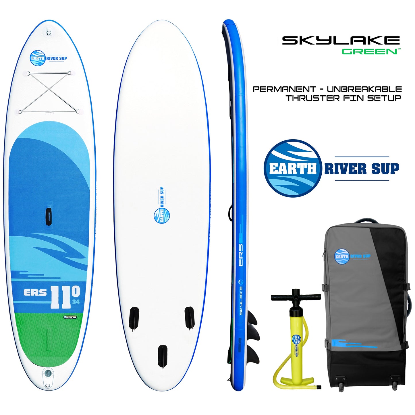 Earth River SUP 11-0 SKYLAKE GREEN™ Inflatable Paddle Board 2019/2020 (11'0"x34"x5")