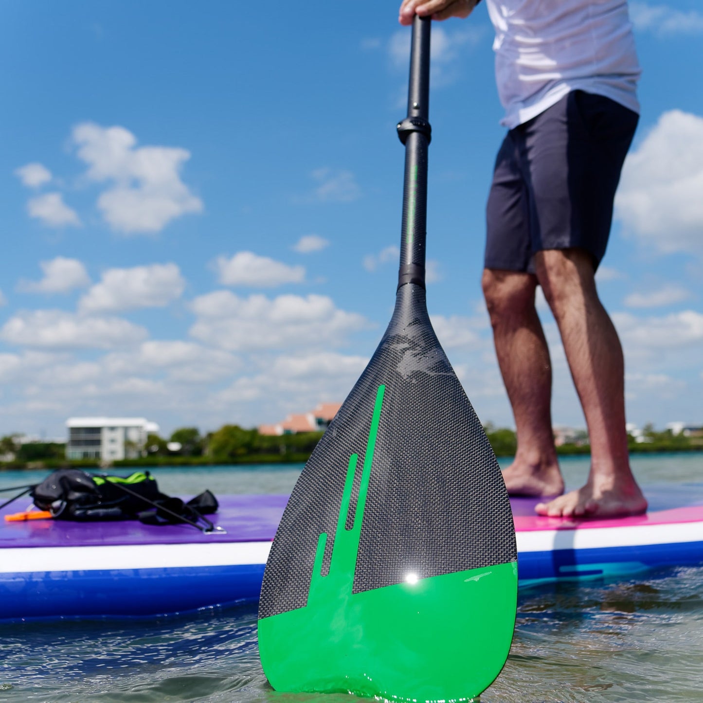 ERS CARBON 95 SUP PADDLE - 3 PIECE OR 1 PIECE OPTION (GEN-3) - GREEN