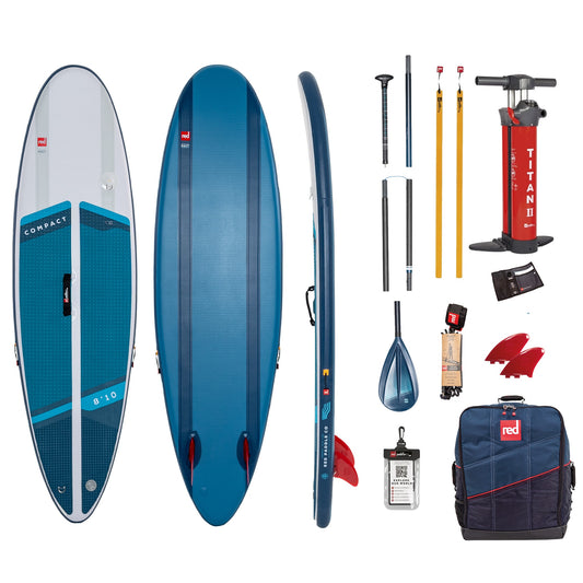 Red Paddle Co 8'10 COMPACT Inflatable Surfing Travel SUP Package