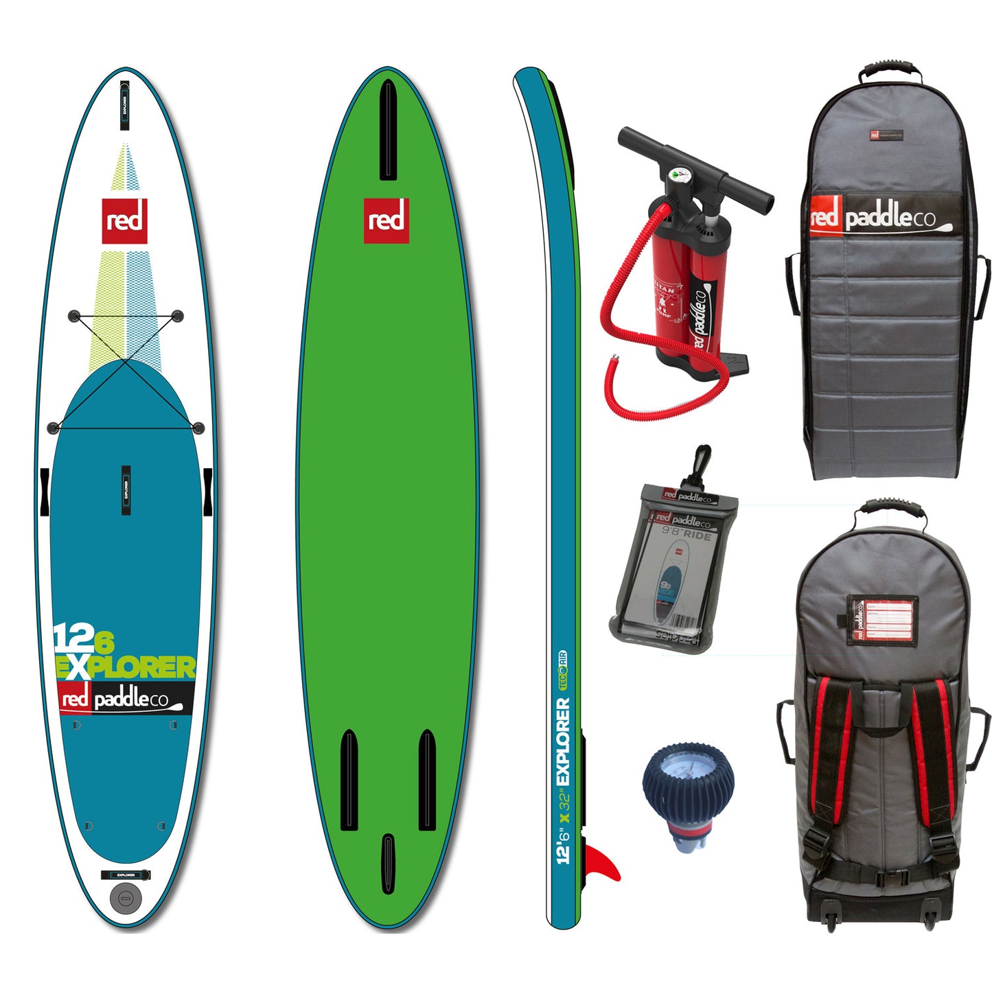 Red Paddle Co EXPLORER 12'6"x32" Inflatable Stand Up Paddle Board 2016