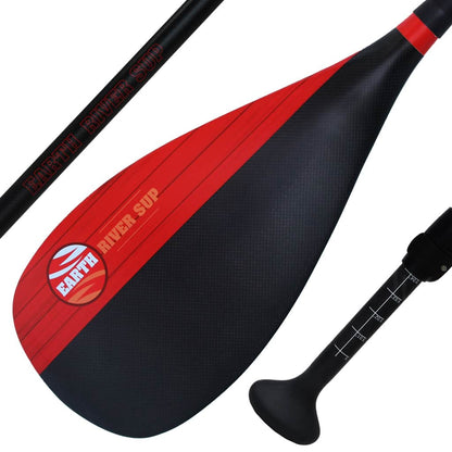 Earth River SUP Carbon Black V2 - FULL Carbon Paddle - Redwood