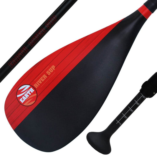 Earth River SUP Carbon Black V2 - FULL Carbon Paddle - Redwood