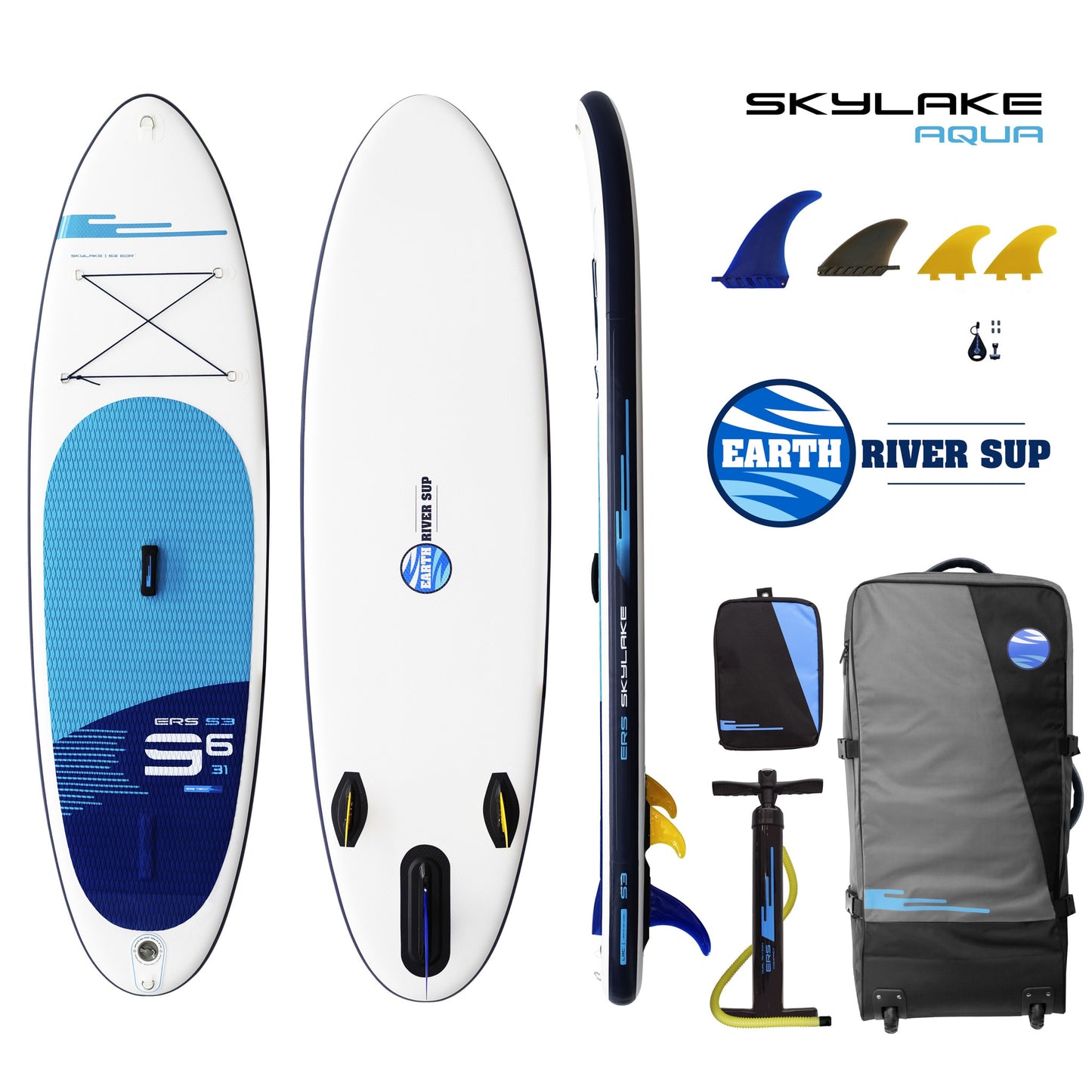 Earth River SUP SKYLAKE 9-6 S3 AQUA Inflatable Paddle Board